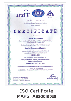 ISO Certificate 
MAPS  Associates
